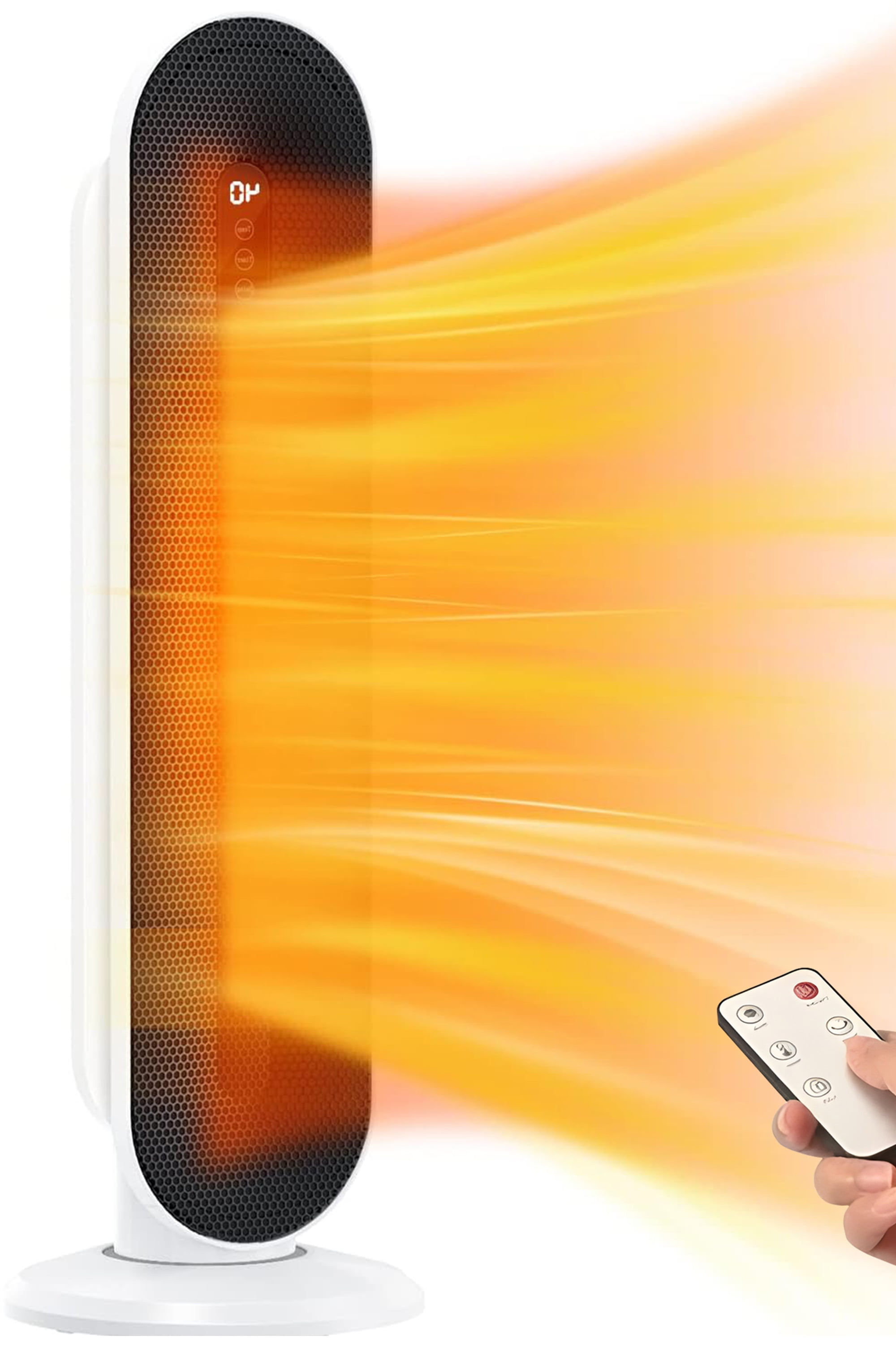 HONGGE 1500W Electric Ceramic Tower Space Heater with Remote, White