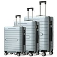HONGGE 3 Piece Luggage Sets Hard Shell Suitcase Set with Spinner Wheels for Travel Trips