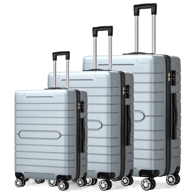 HONGGE 3 Piece Luggage Sets Hard Shell Suitcase Set with Spinner Wheels for Travel Trips
