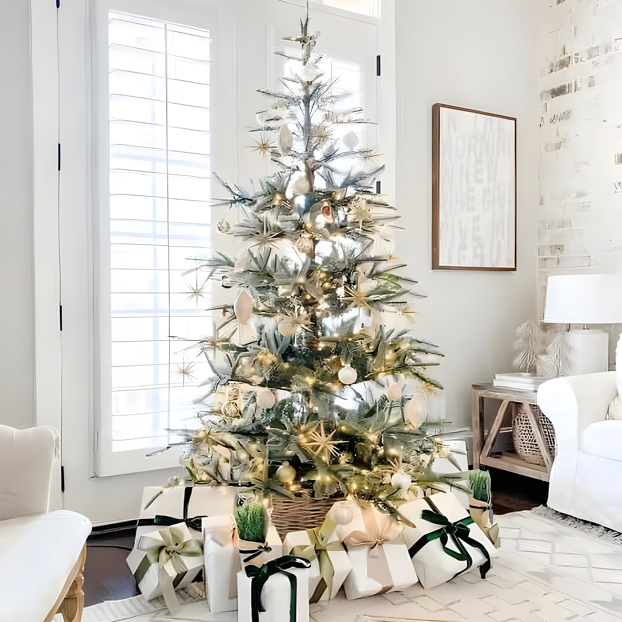 HONGGE 7ft King Noble Fir Artificial Christmas Tree Unlit - Walmart.com