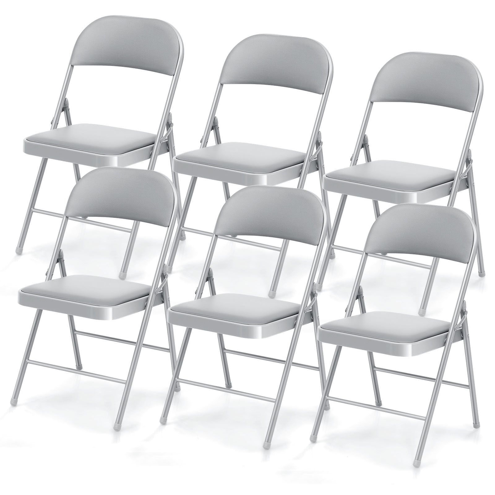 5pc. XL Series Folding Card Table and Triple Braced Vinyl Padded Chair