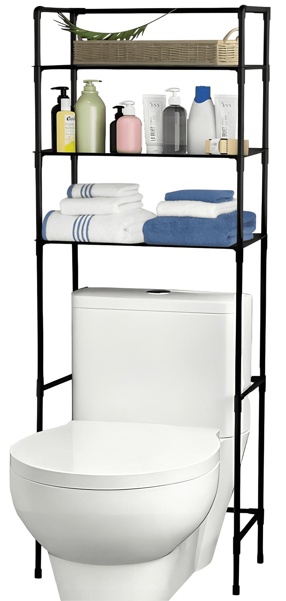 HONGGE Over the Toilet Storage Shelf 3-Shelf Bathroom Organizer ...