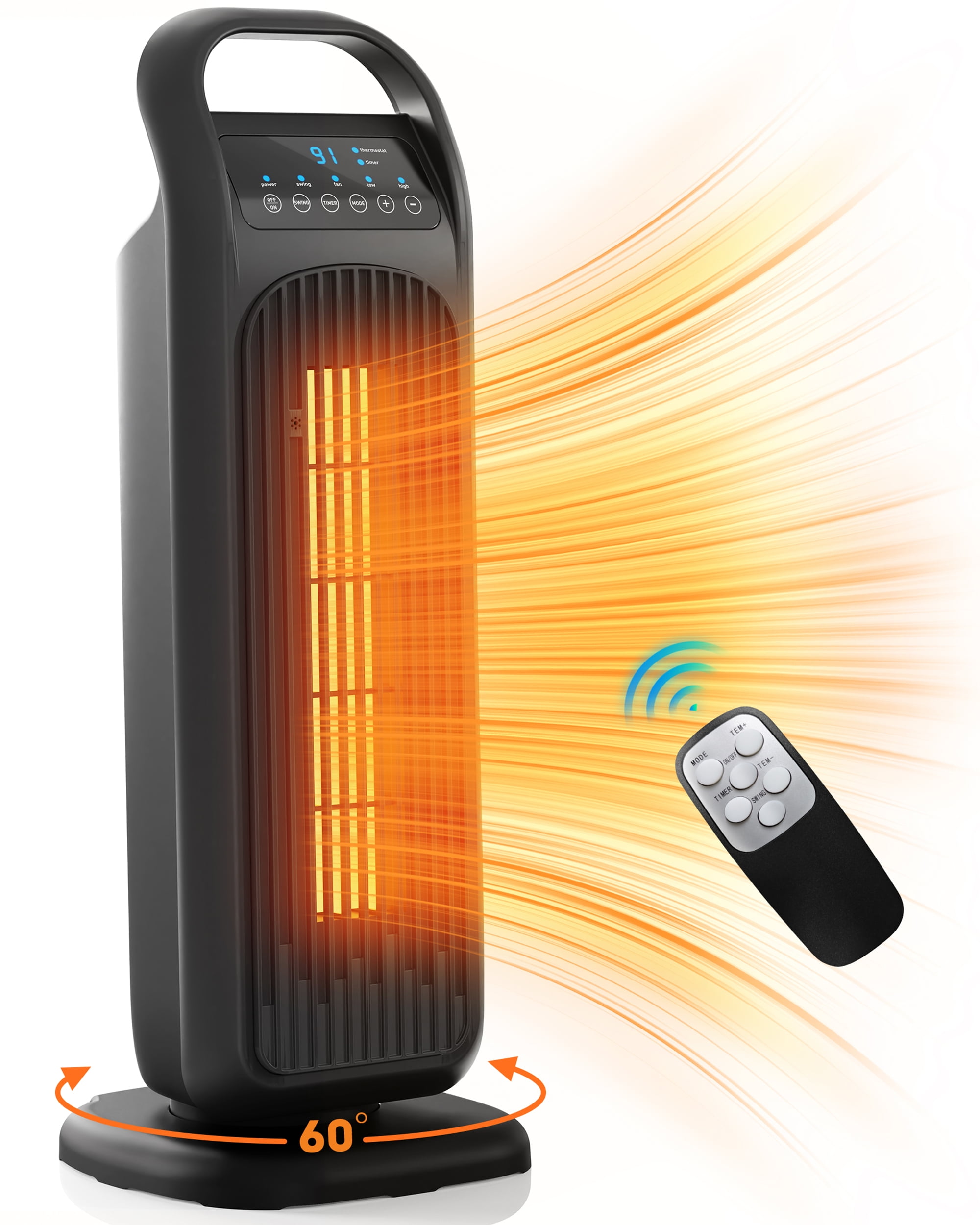 Tower Heater Safety Standing Heater For Room HONGGE Space Heaters