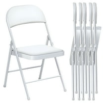 HONGGE Steel Indoor Folding Chair, White (Set of 6)
