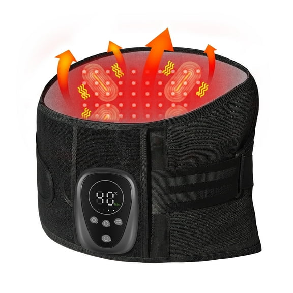 HONGJING Red Light Heating Back Brace, Rechargeable Massager Belt for Lower Back Pain Relief (M)