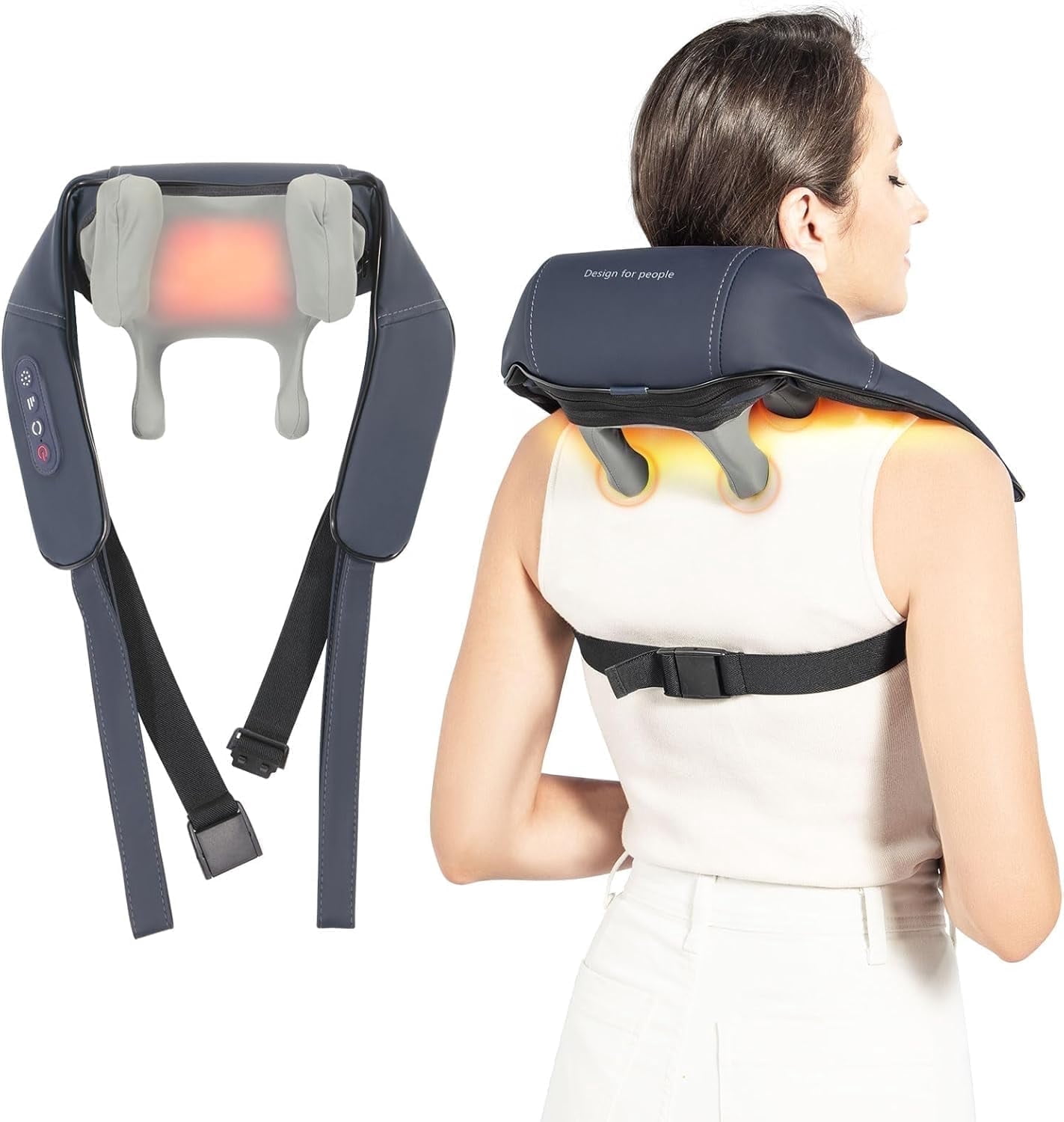 HONGJING Neck and Shoulder Massager, Shiatsu Back Massager for Pain Relief