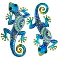 thumbnail image 1 of HONGLAND Metal Gecko Yard Wall Art ，12 inch Outdoor Boho Lizard Wall Decor for Garden ,Fence (Blue), 1 of 9