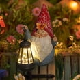 thumbnail image 1 of HONGLAND Solar Gnome Statue with LED Lantern - Outdoor Garden Decor, Gift for Women., 1 of 11