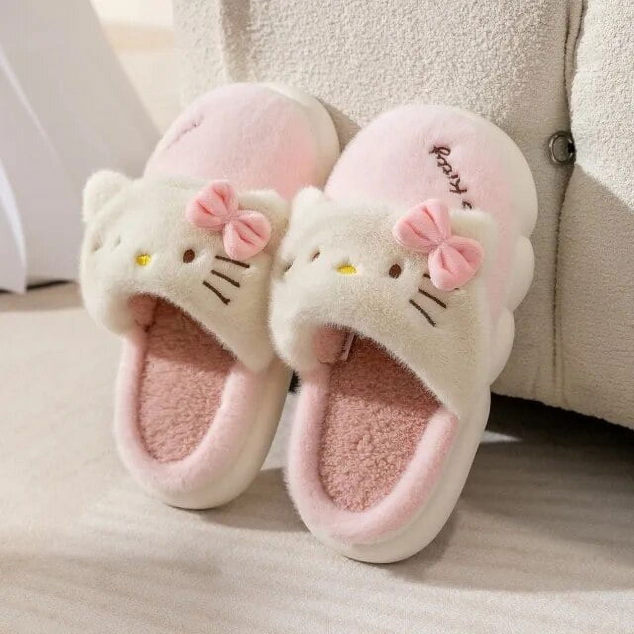 House Slippers Pink Hello Kitty Slippers Sanrio Hello Kitty Plush