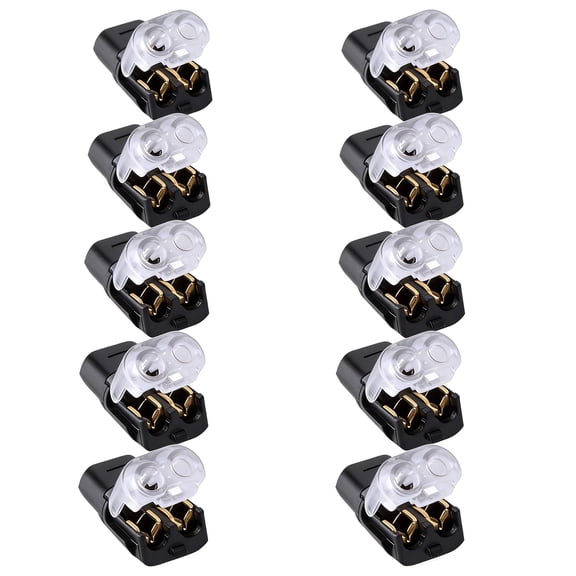 HONGLIN 10 Pcs Double-Wire Plug-In Connector, 2-Pin Low Voltage Wire Connectors with Locking Buckle for Led Light Strip, No Wire Stripping Cutting Solderless Quick Connect Compact Plugs