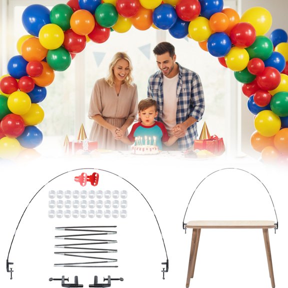 HONGLIN 12Ft White Table Balloon Arch Kit, Balloon Arch Stand Frame For Birthday Party Wedding And Graduation Decorations, Christmas Decort Baby Shower Bachelor Party Supplies