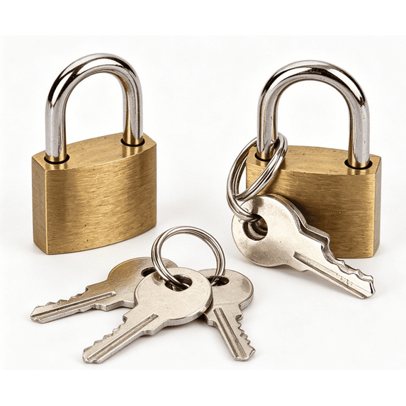 HONGLIN 2PCS Antique Brass D-Shaped Keyed Padlocks - Decorative & Secure Locks with Hardened Alloy Core for Luggage, Gym Lockers, Gift Boxes, Storage & Travel. Compact for Backpacks/Security Cases
