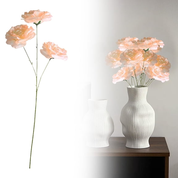 HONGLIN 3 Roses Home Wedding Hall Decoration Photography Props Artificial Flowers(Ivory)