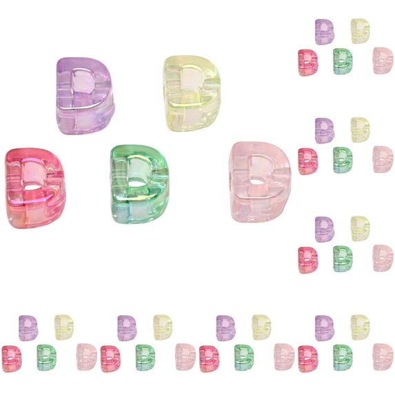 HONGLIN Alphabet Beads, Chunky Letter Beads with Large Hole, Acrylic Letter Charms for Paracord Bracelets, Keychains, Shoelaces, and DIY Crafts, 50 Pcs