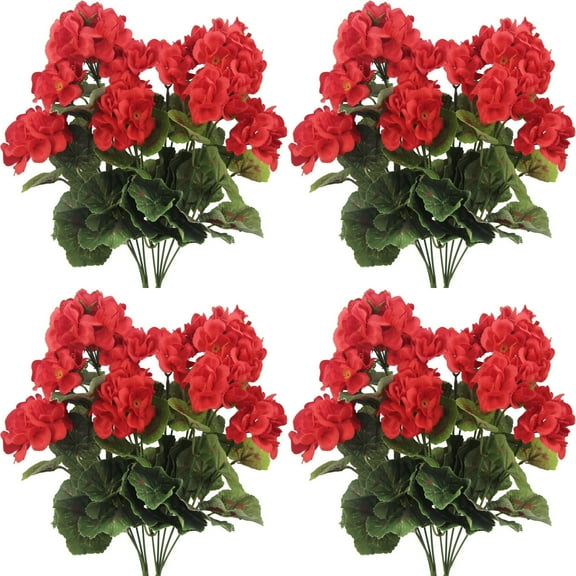 HONGLIN Artificial Begonia Flowers for Outdoors Red Begonia Silk Flowers Outdoor Uv Resistant Garden Plants Bush Faux Flowers for Home Wedding Table Centerpieces Decor