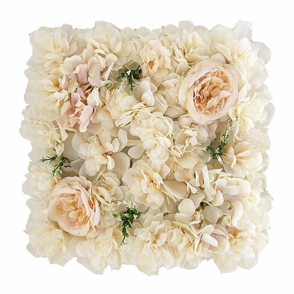 HONGLIN Artificial Flower Wall Panle Flower Wall Silk Rose, Used for Weddings 13.78 * 13.78 Inches, Artificial Silk Flower Wall, Used for Party, Stage Background Decoration (White)
