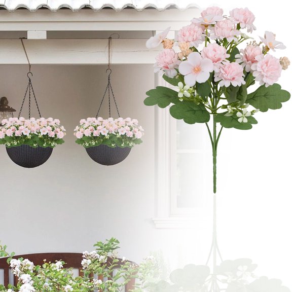 HONGLIN European Premium Artificial Hydrangea Bouquet, Light Pink Fake Floral for Living Room Entrance Wedding Mother'S Day