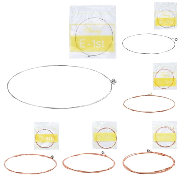 HONGLIN Folk Acoustic 6 String Steel Strings, Copper Brass Strings Guitar Strings Replacement String Set for Beginners Performers
