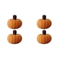 thumbnail image 1 of HONGLIN Handmade Knitted Pumpkin Decor, Soft Crochet Pumpkin Tabletop Figurine, Rustic Farmhouse Fall Halloween Thanksgiving Ornament, Orange, 4 Pack, 1 of 5
