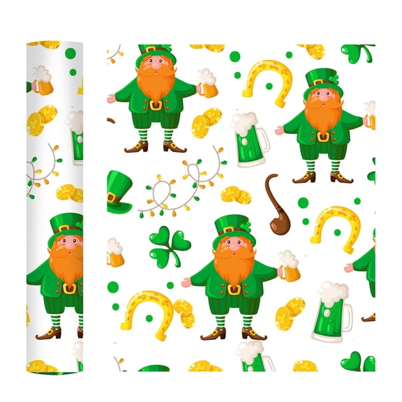 HONGLIN Heat Transfer Vinyl St. Patrick'S Day Easter Iron on Vinyl Glitter Plaid Vinyl Green Clover Egg Bunny Print Pattern Htv T-Shirt Bag Cloth, 12 X 10 Inch