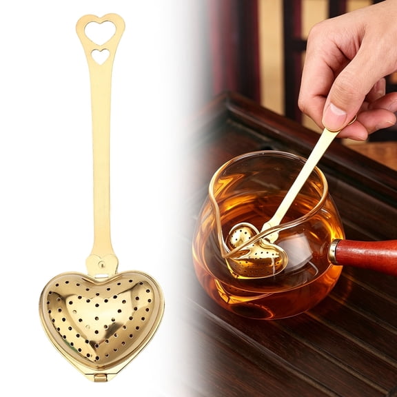 HONGLIN Loose Leaf Tea Infuser, Heart Shape Tea Strainer with Long Handle, Fine Mesh Tea Steeper for Loose Tea and Herbal Tea, 1 Pack