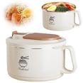 thumbnail image 1 of HONGLIN Lunch Box for Men Women, 37.2 oz Bento Style Bowl with Foldable Spoon Fork, Leak Proof Food Storage Container for Work Travel, Cream White, 1 of 5