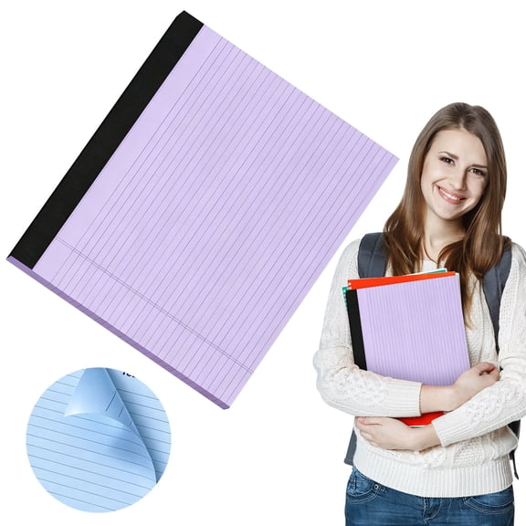 HONGLIN Notepad, Large Notebook College Ruled with Thick Paper, To Do List Notepad for Professionals and Students, 30 Sheets, Purple