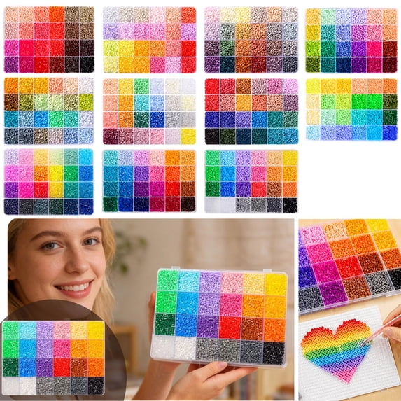 HONGLIN Perler Beads, 12000 Pack Melting Beads Kit With 24 Assorted Colors, 2.6mm Fuse Beads For DIY Crafts Jewelry And Art Supplies