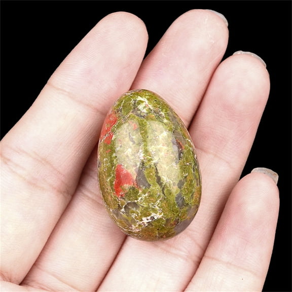 HONGLIN Polished Stone Egg Figurine J Crystal Pocket Egg for Easter Day Rock Collection Home Display Decor
