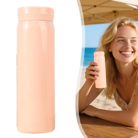 HONGLIN Small Water Bottle, Mini Water Bottle with Leak Proof Lid, Vacuum Insulated for Hot and Cold Drinks, Portable Travel Flask, 9.47oz, Pink