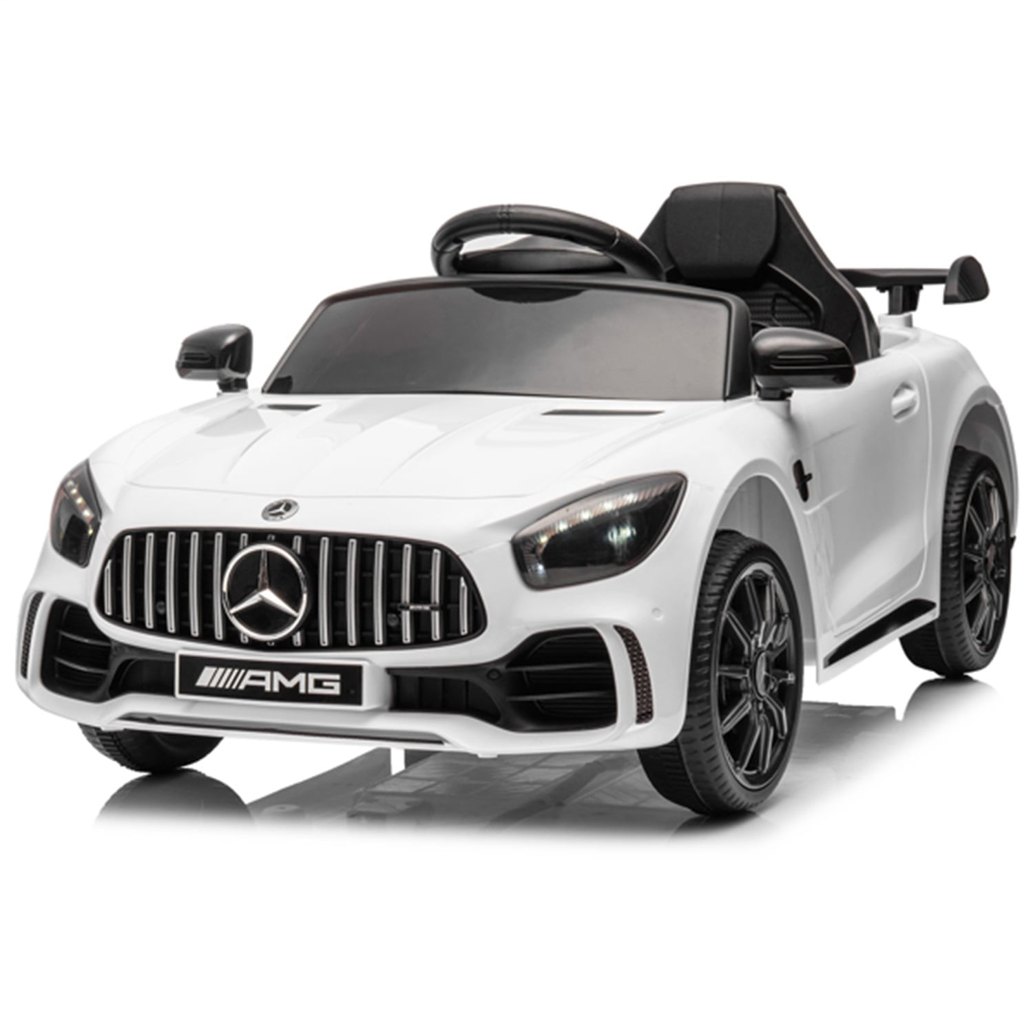 Dual Drive 12V 4.5Ah Sports Car with 2.4G Remote Control Mercedes-Benz AMG GTR BBH-011, White