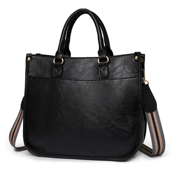 HONGLONG Leather Crossbody Bags for Women, Crossbody Purse with Guitar Strap Zipped Pockets Handbag Shoulder Bag