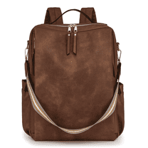 HONGLONG Women's Backpack Purse, PU Leather Laptop Backpack with 15.6 Inch Laptop Compartment, College Work Computer Bag