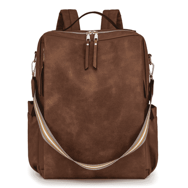 HONGLONG Women's Backpack Purse, PU Leather Laptop Backpack with 15.6 Inch Laptop Compartment, College Work Computer Bag