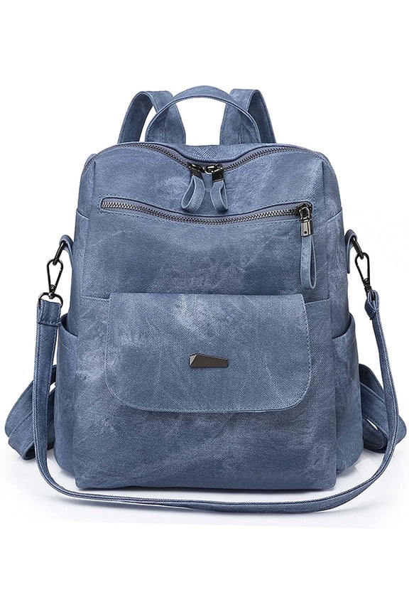 PU Leather Purse Backpack for Women, Handbag Backpack Purse Shoulder Bags Blue