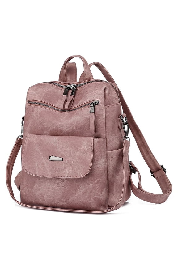 Women Backpack Purse PU Leather Fashion Design Backpack Fashion Shoulder Handbag,Pink