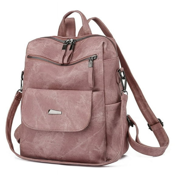 HONGLONG Women Backpack Purse PU Leather Fashion Design Backpack Fashion Shoulder Handbag,Pink