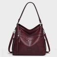 thumbnail image 1 of HONGLONG Women Handbag, Fashion PU Leather Tote Shoulder Bag Handbag,Set Zipper Work Tote,Coffee, 1 of 8