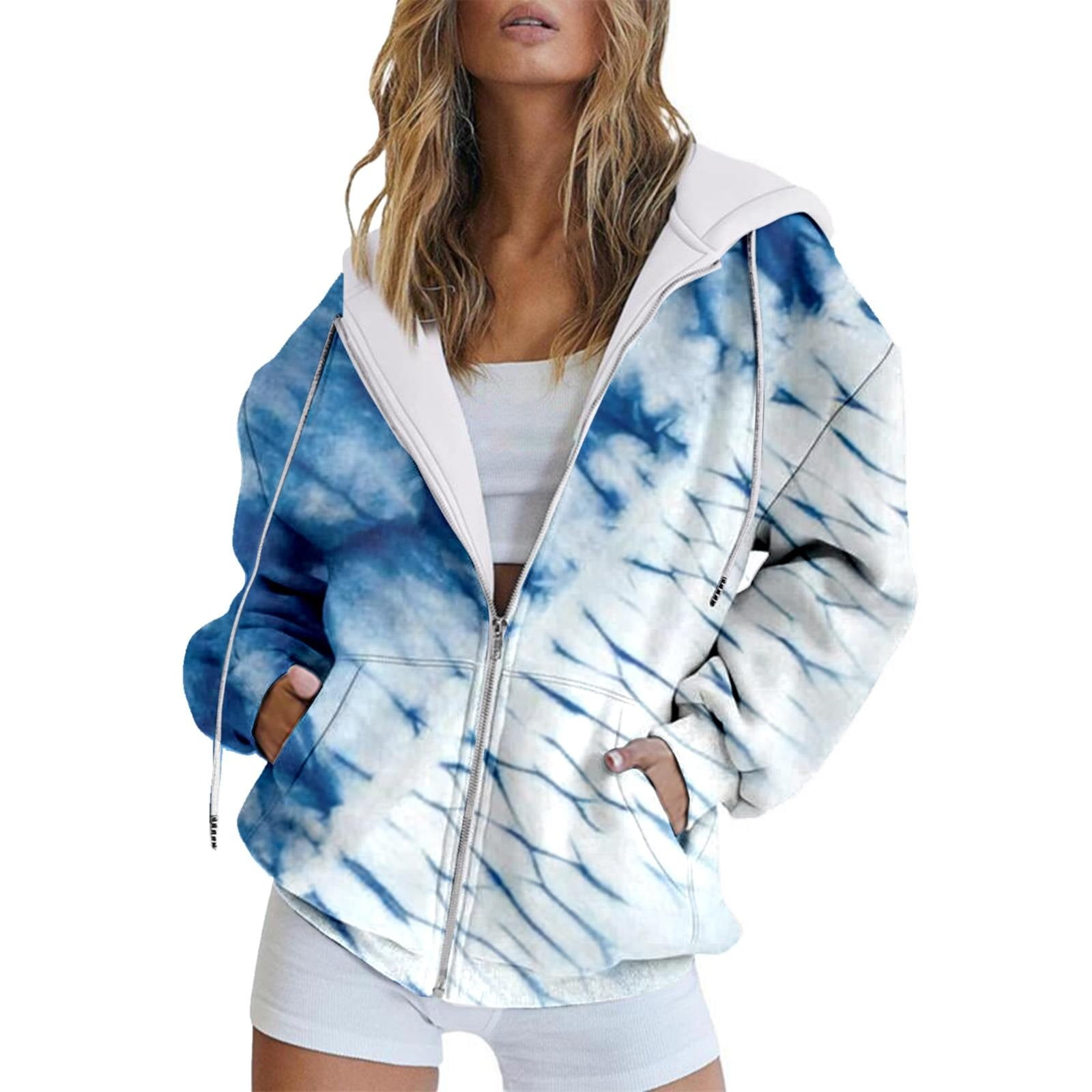 HONGYFEG Spring And Autumn Fashion Gradient Hooded Sweatshirt Long