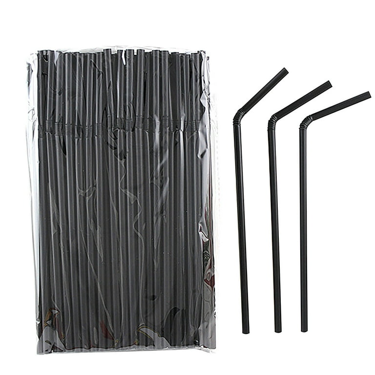 Black Extra Long Narrow Paper Drinking Straw 240x6mm - Wholesale