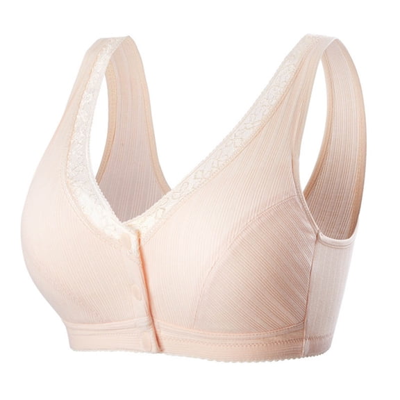 HONHUZH 3 Pack Plus Size Womens Nursing Bra Front Closure Wire Free Bralette Comfy Wide Straps Bra