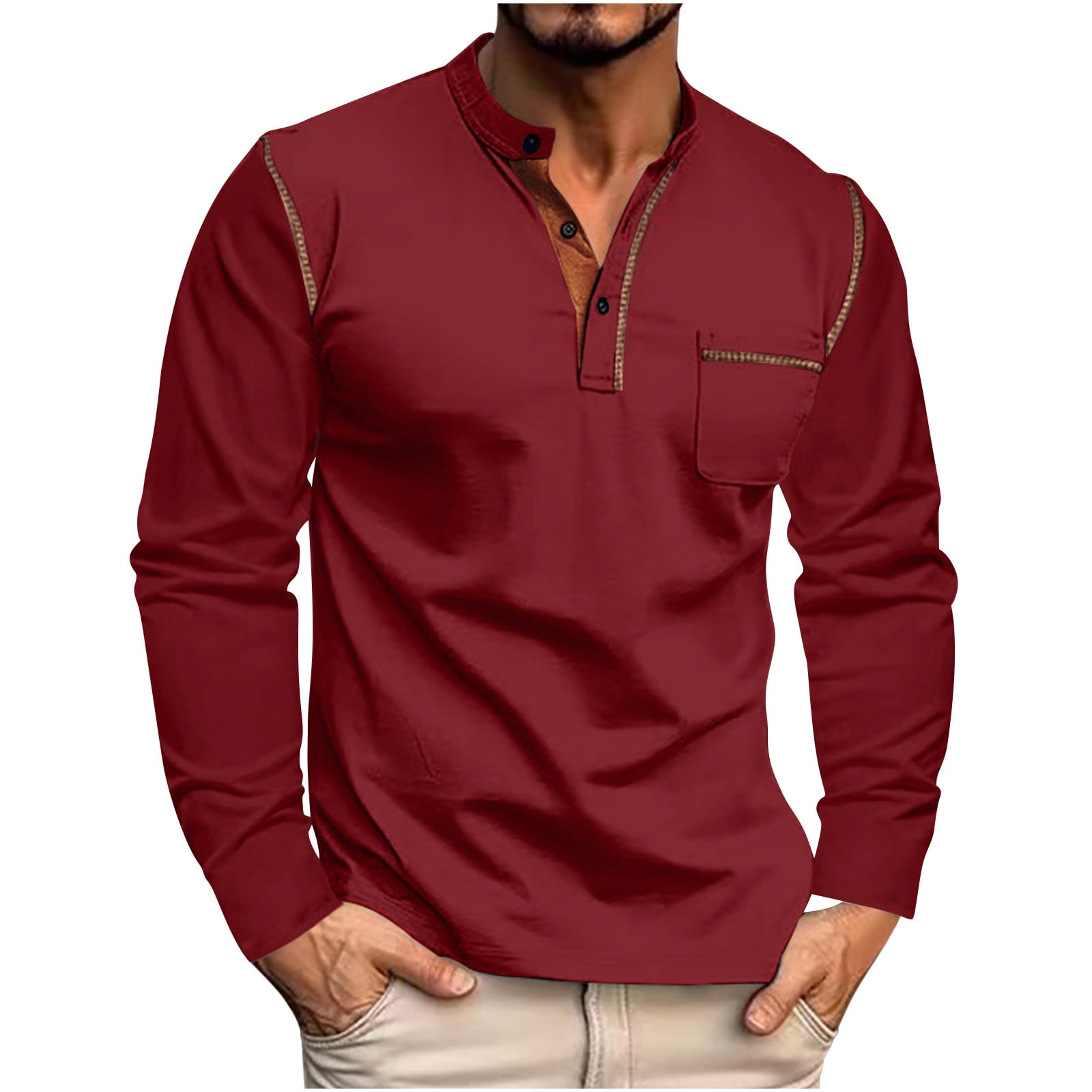 HONHUZH Big and Tall Mens Shirts Button Down Long Sleeve Men Casual