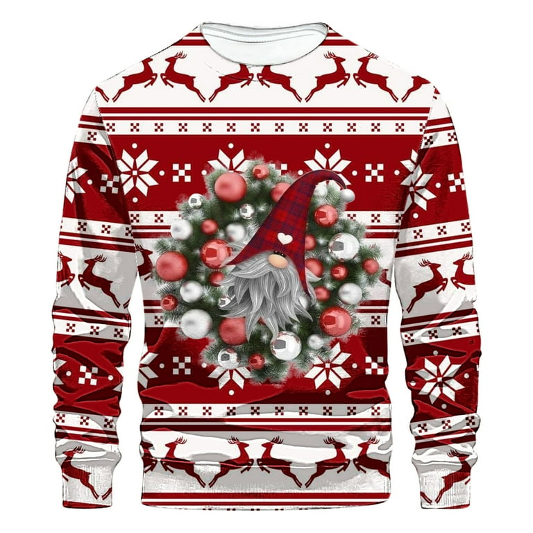 HONHUZH Christmas Shirt for Men Sweatshirts Clearance Christmas