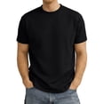 thumbnail image 1 of HONHUZH Mens Plus Size Summer Tops Solid T-Shirts Short Sleeve Oversized Crew Neck Unisex Casual Tee, 1 of 9