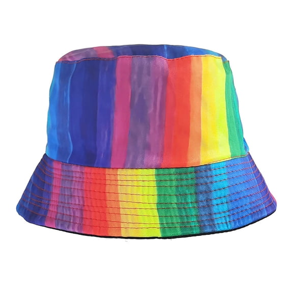 HONHUZH Summer Hats Unisex Reversible Tie Dye Bucket Hat Colorful Summer Sun Cap