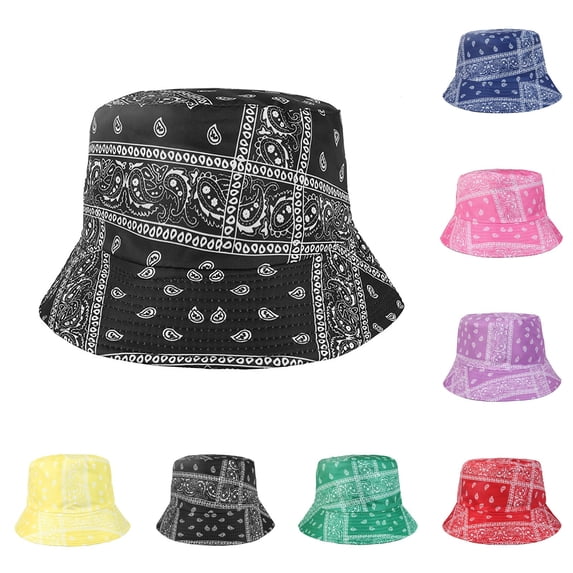 HONHUZH Summer Hats Unisex Reversible Tie Dye Bucket Hat Colorful Summer Sun Cap