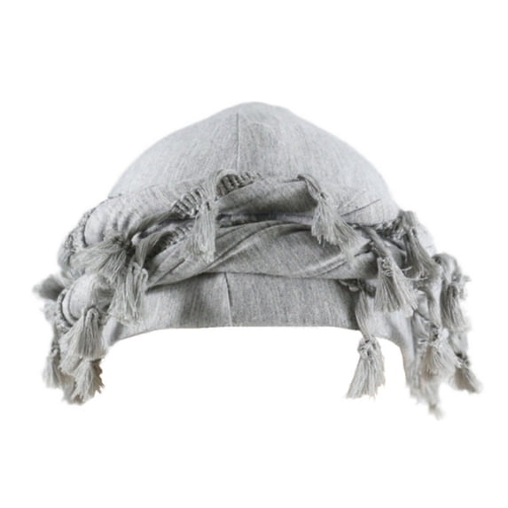 HONHUZH Summer Hats Unisex Satin Lined Headscarf With Tassels And Braids Vintage Turban Cap