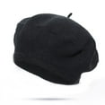 thumbnail image 1 of HONHUZH Summer Hats Womens Solid Color Beret Hat Classic Painter Style Fall Winter Warm Cap, 1 of 2