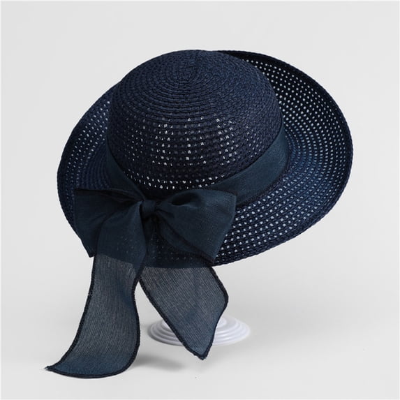 HONHUZH Summer Hats Womens Solid Color Bow Detail Sun Hat Summer Beach Fisherman Hat