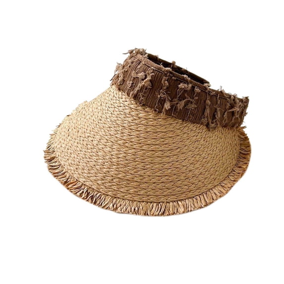 HONHUZH Summer Hats Womens Summer Wide Brim Visor Hat Ponytail Hole Foldable Sun Protection Cap